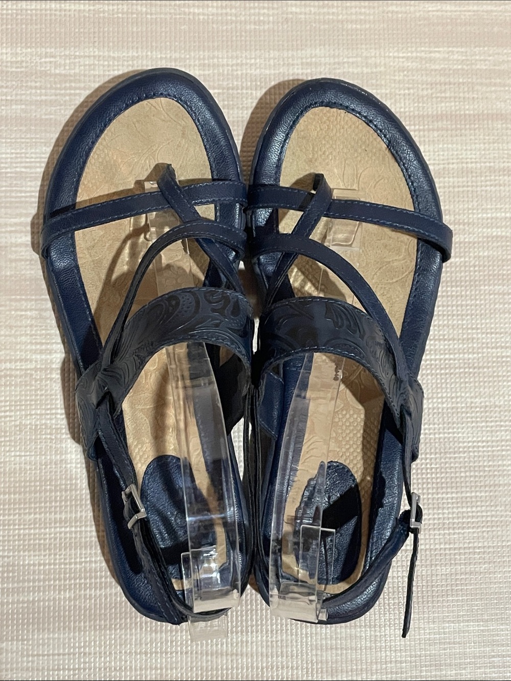 Women's Navy Strappy Slingback Sandals - Picture 5 of 6